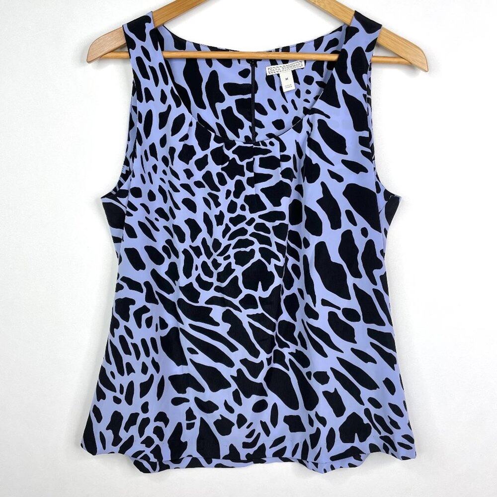Dana Buchman Purple & Black Animal Print Tank Top Medium
